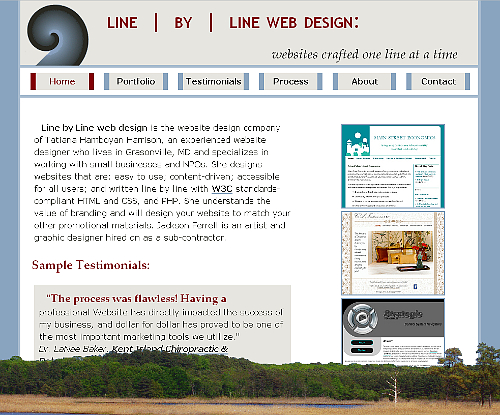 Line by Line web design, version 1 snapshot