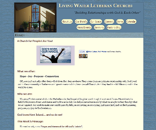 Living Water Lutheran website snapshot